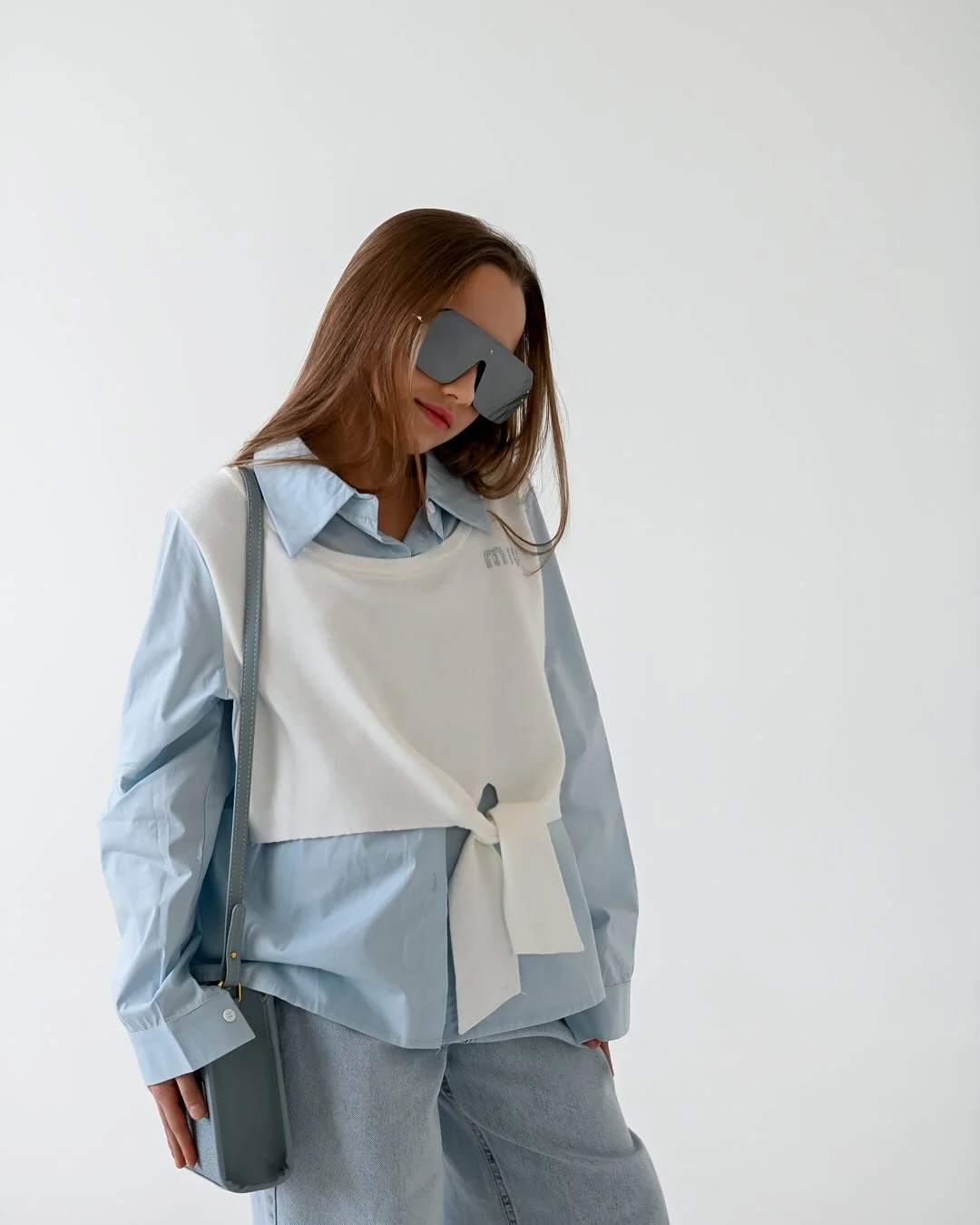 stylish fall outfits with jeans and sneakers 2026 The Elevated Shirt-and-Knit Combination