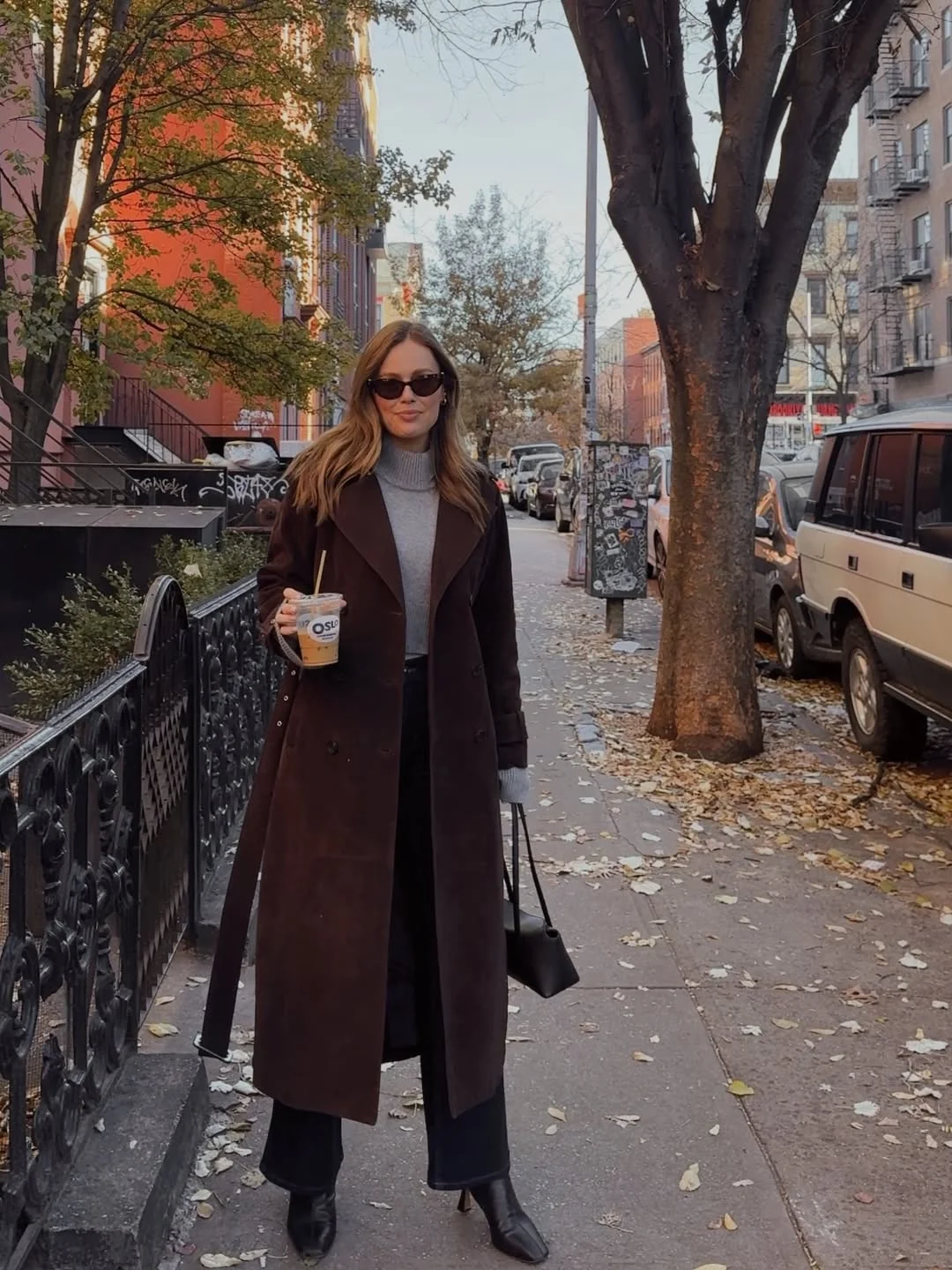 stylish fall street style nyc aesthetic 2026 The Power of a Long Chocolate Coat