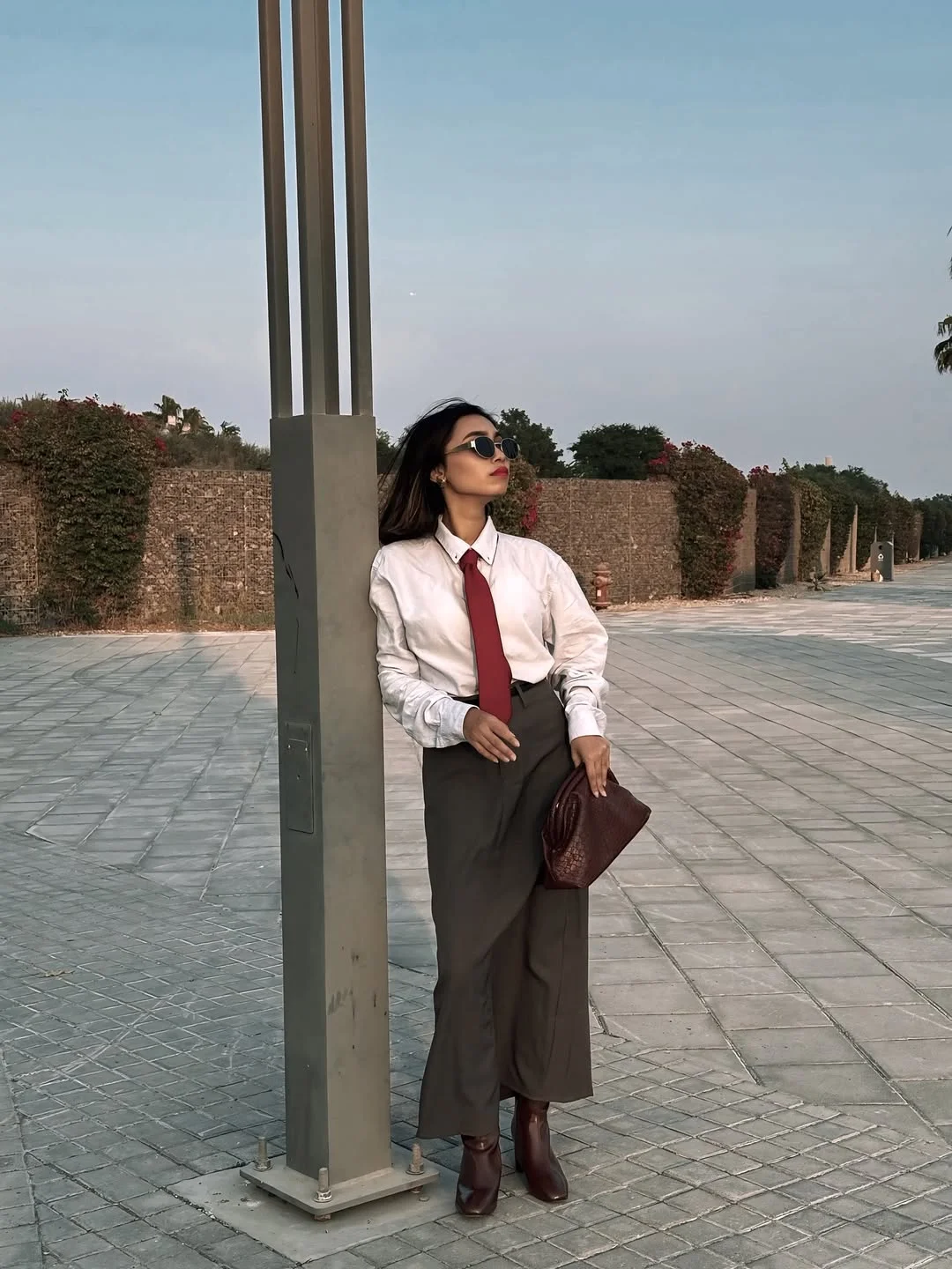 stylish fall travel wardrobe for women 2026 Modern Tailoring With A Statement Tie