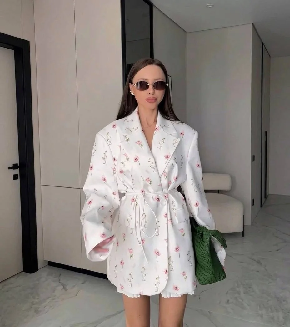 stylish fall work outfits 2026 Floral Blazer Dress for Effortless Chic