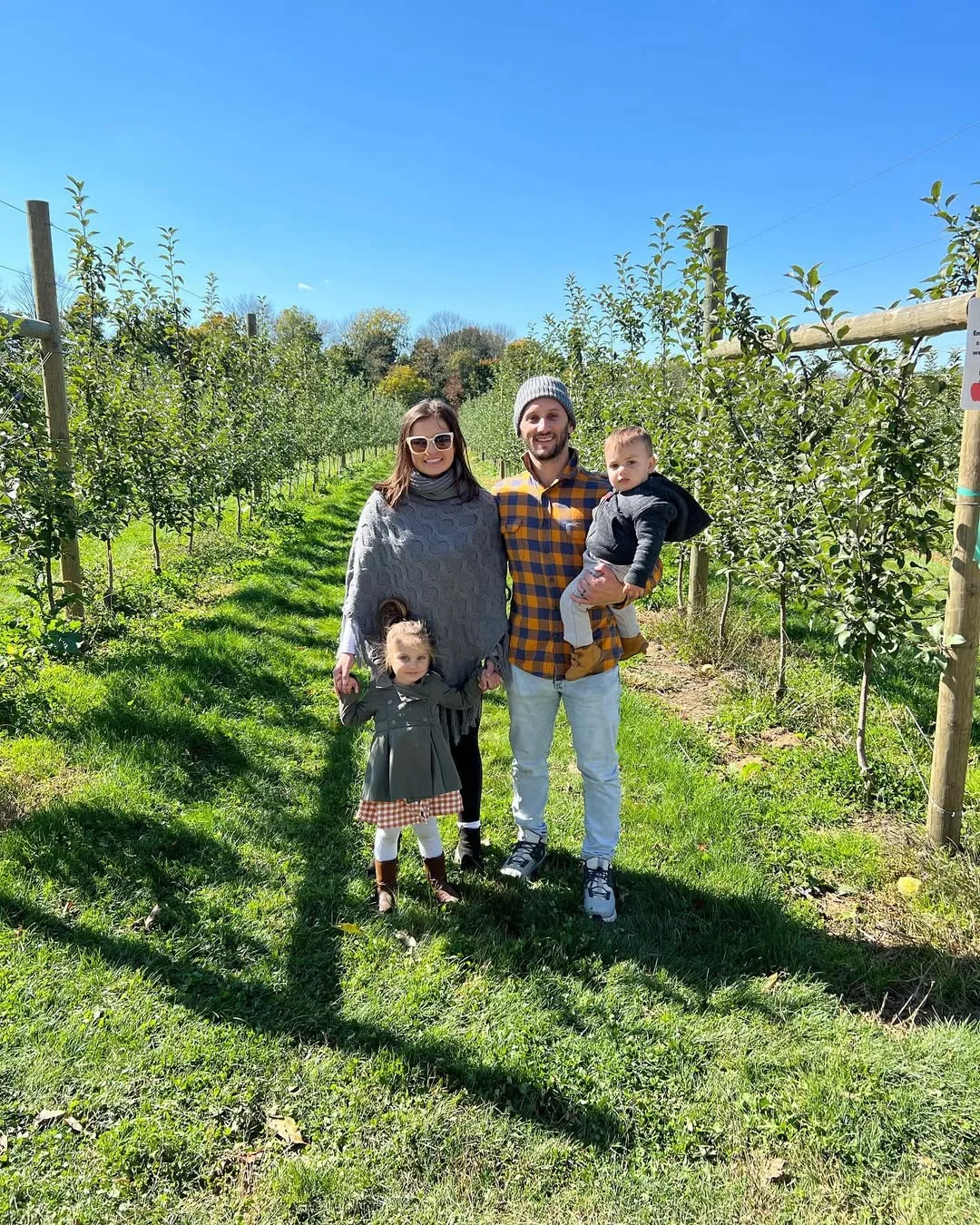 timeless fall family picture outfits 2026 Olive Green and Navy for Apple Orchard Weekends