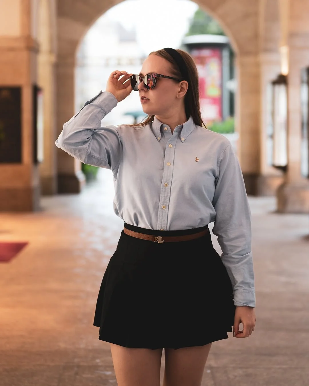 trendy back to school outfits 2026 Classic Button-Up with Pleated Skirt
