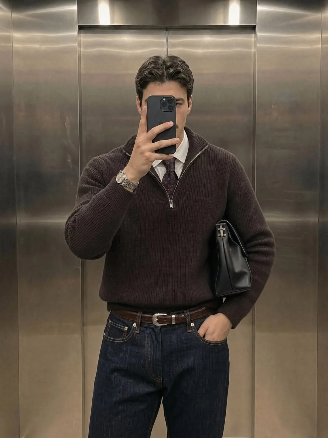 stylish early fall outfits ideas 2026 The Elevated Sweater and Tie Combination