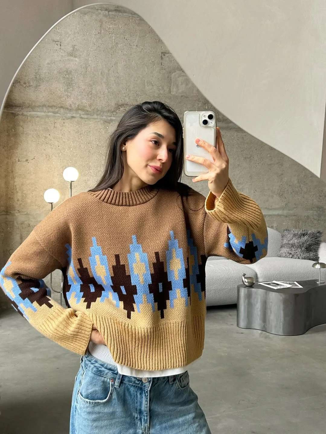 trendy fall outfits with sweater 2026 Western Patterns Return With Relaxed Denim