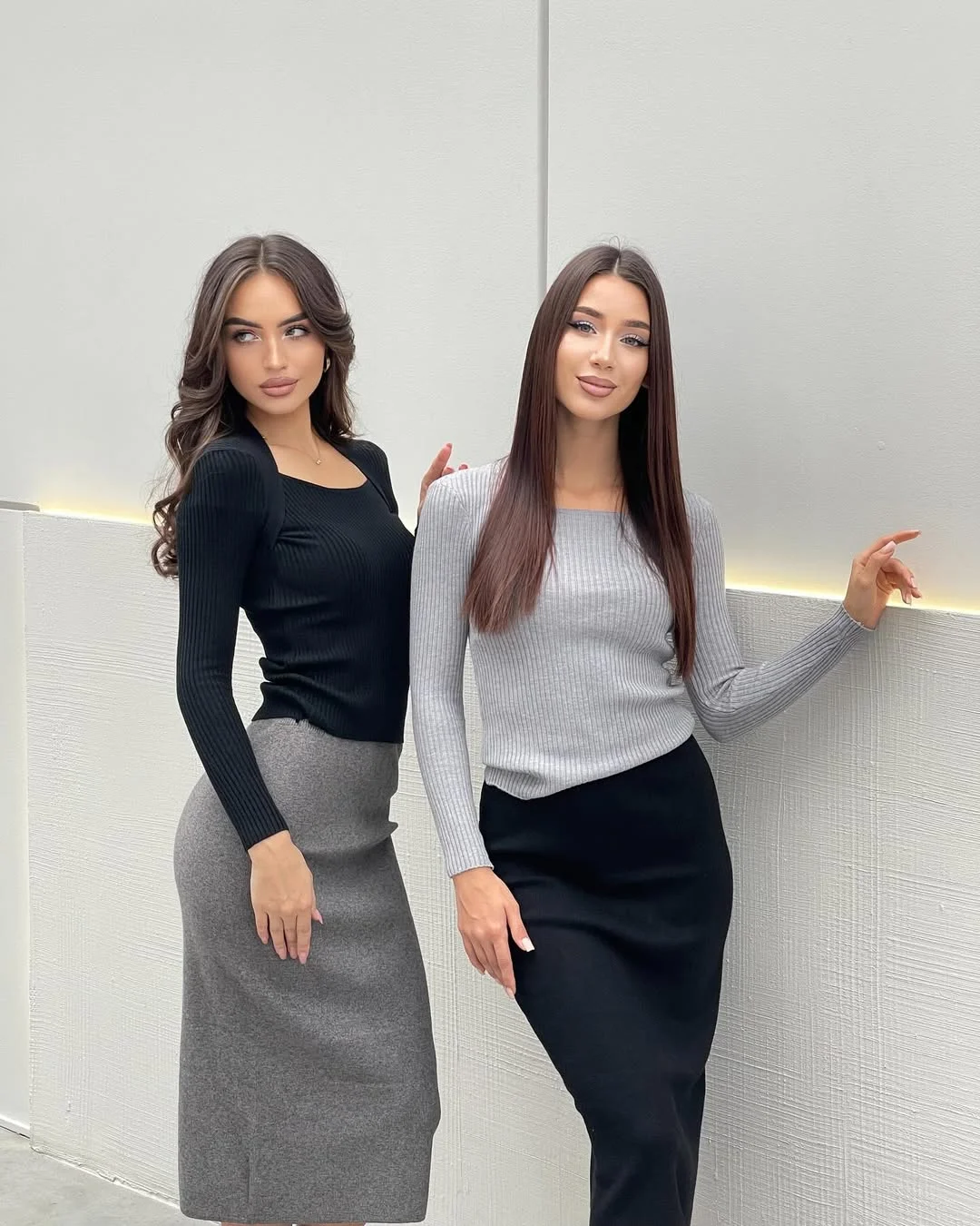 trendy fall skirt and sneakers outfits 2026 Refined Knit Skirts for Everyday Office Style