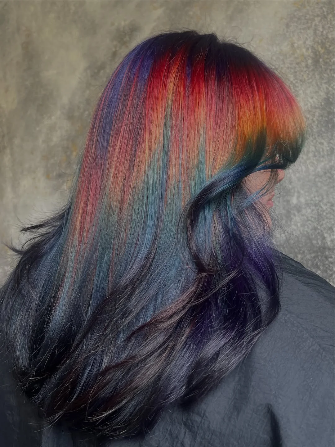 trendy july hair colour ideas 2026 Galaxy Sunset Melt