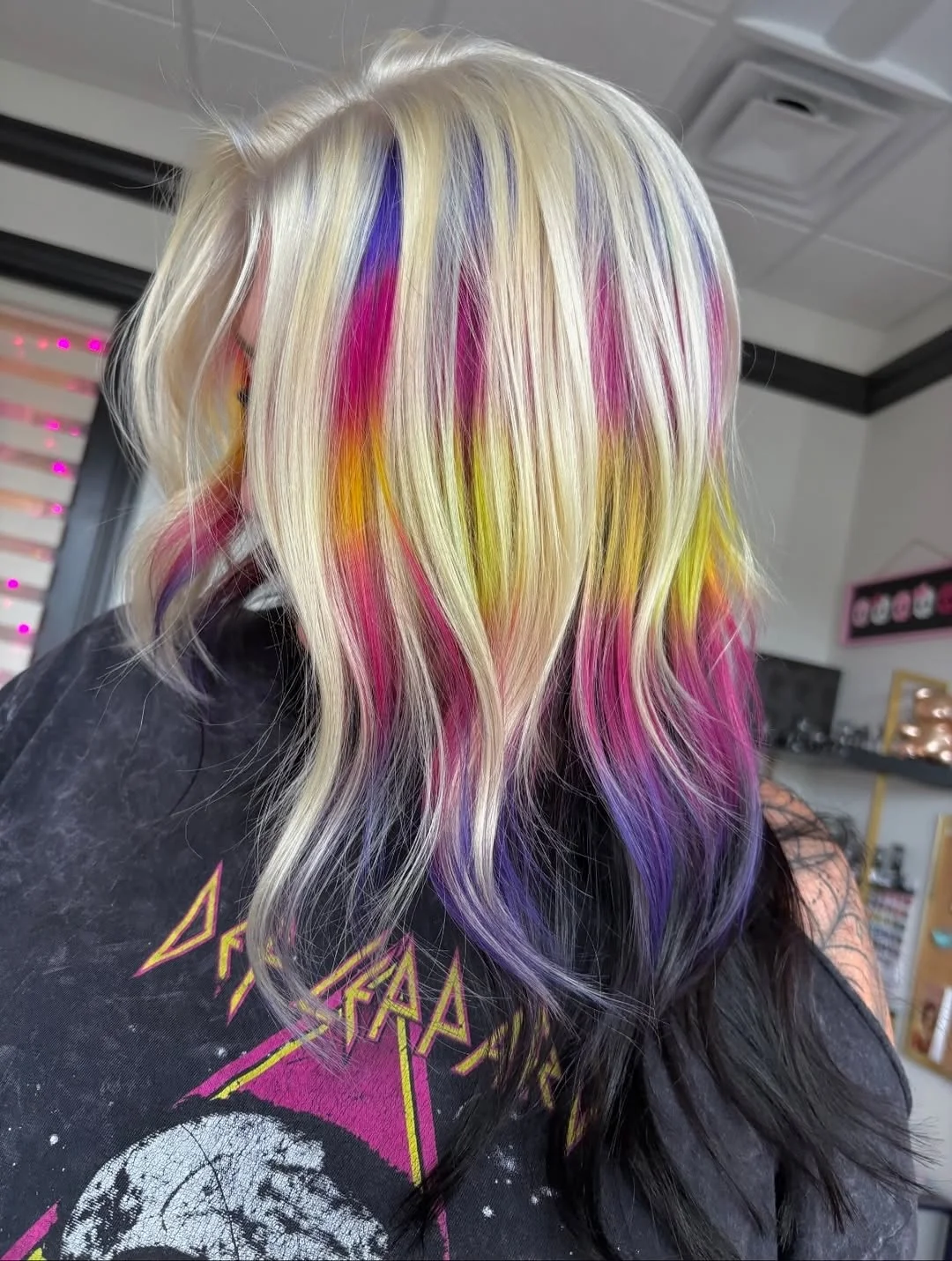 trendy july hair colour ideas 2026 Neon Peekaboo Blonde