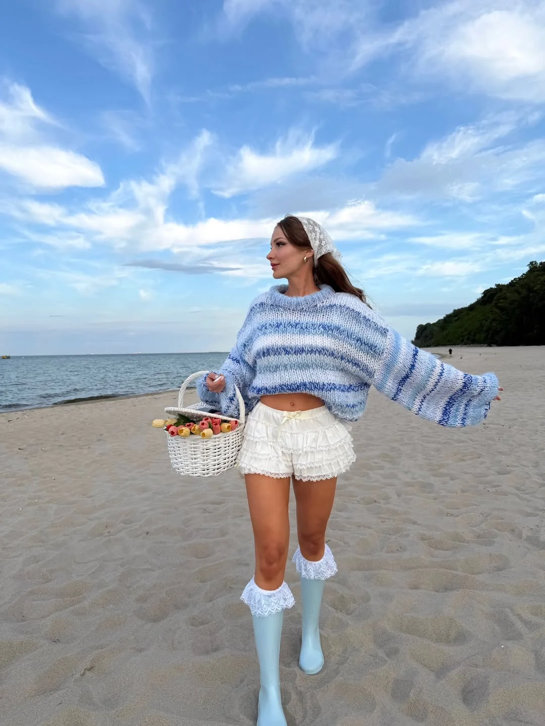 trendy summer to fall outfits 2026 Coastal Knitwear and Feminine Details Create the Perfect Seasonal Transition