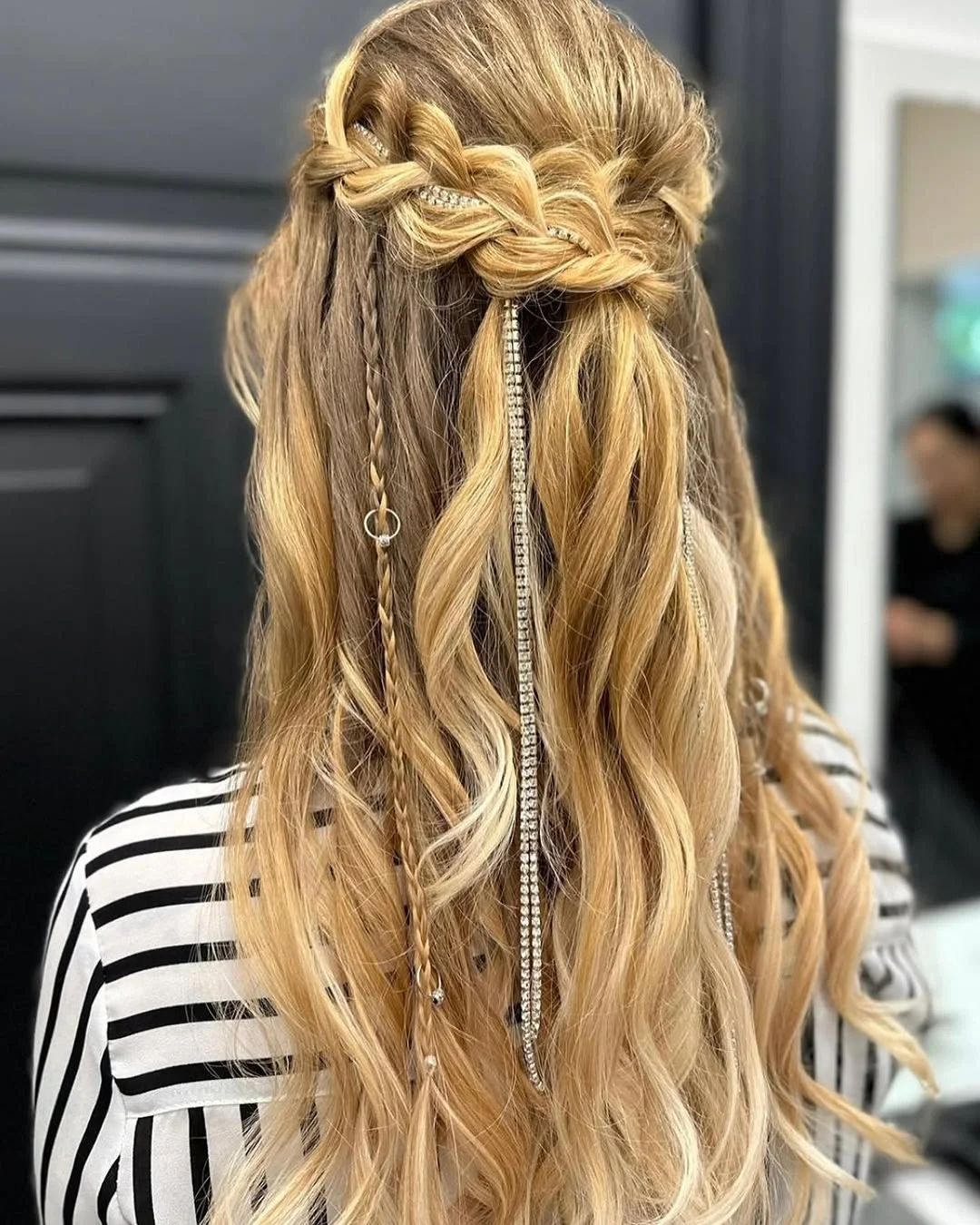 august hairstyles and color ideas 2026 Boho Braided Blonde With Sparkling Details