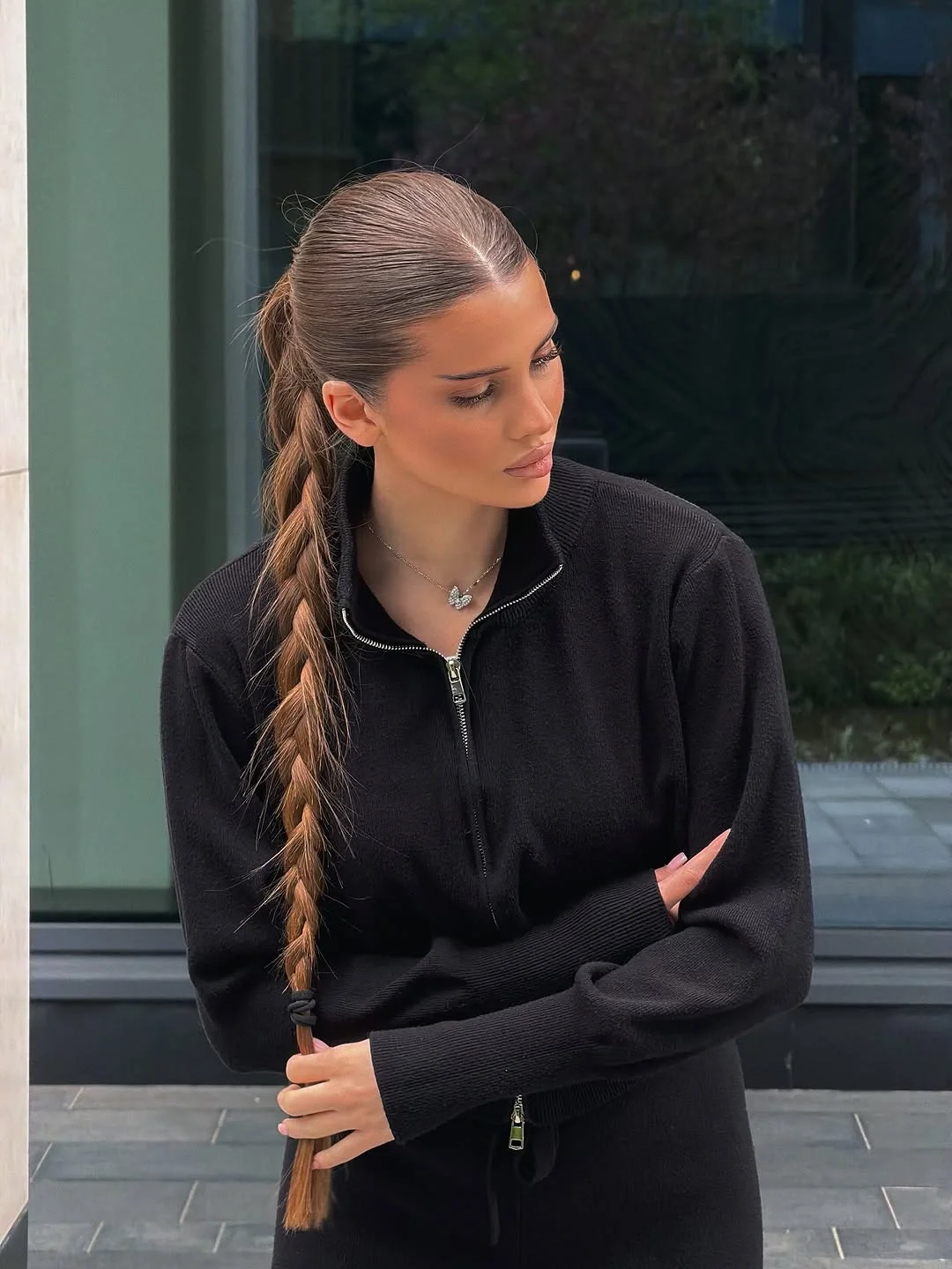 august hairstyles and color ideas 2026 Classic Sleek Ponytail With Oversized Side Braid