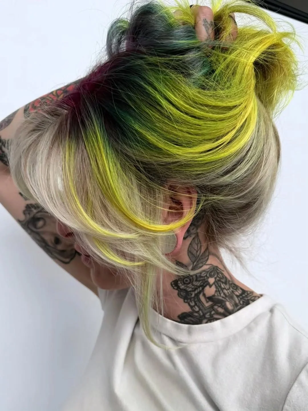 august hairstyles and color ideas 2026 Neon Peekaboo Color for an Alt Summer Refresh