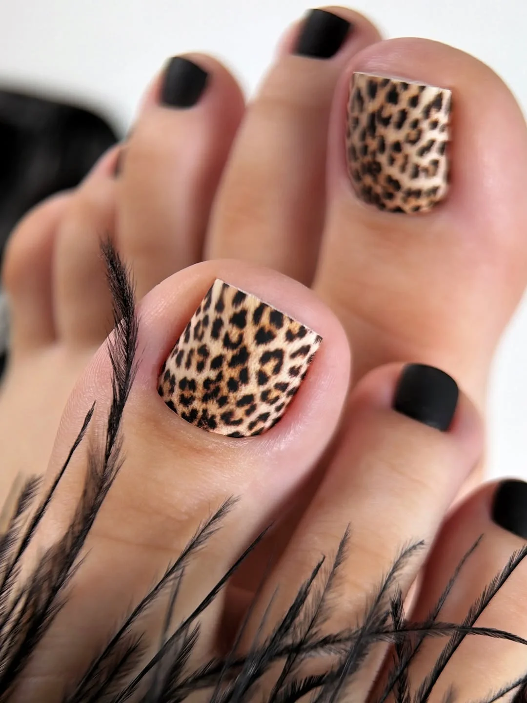 august toe nails 2026 Matte Leopard Accent Toes