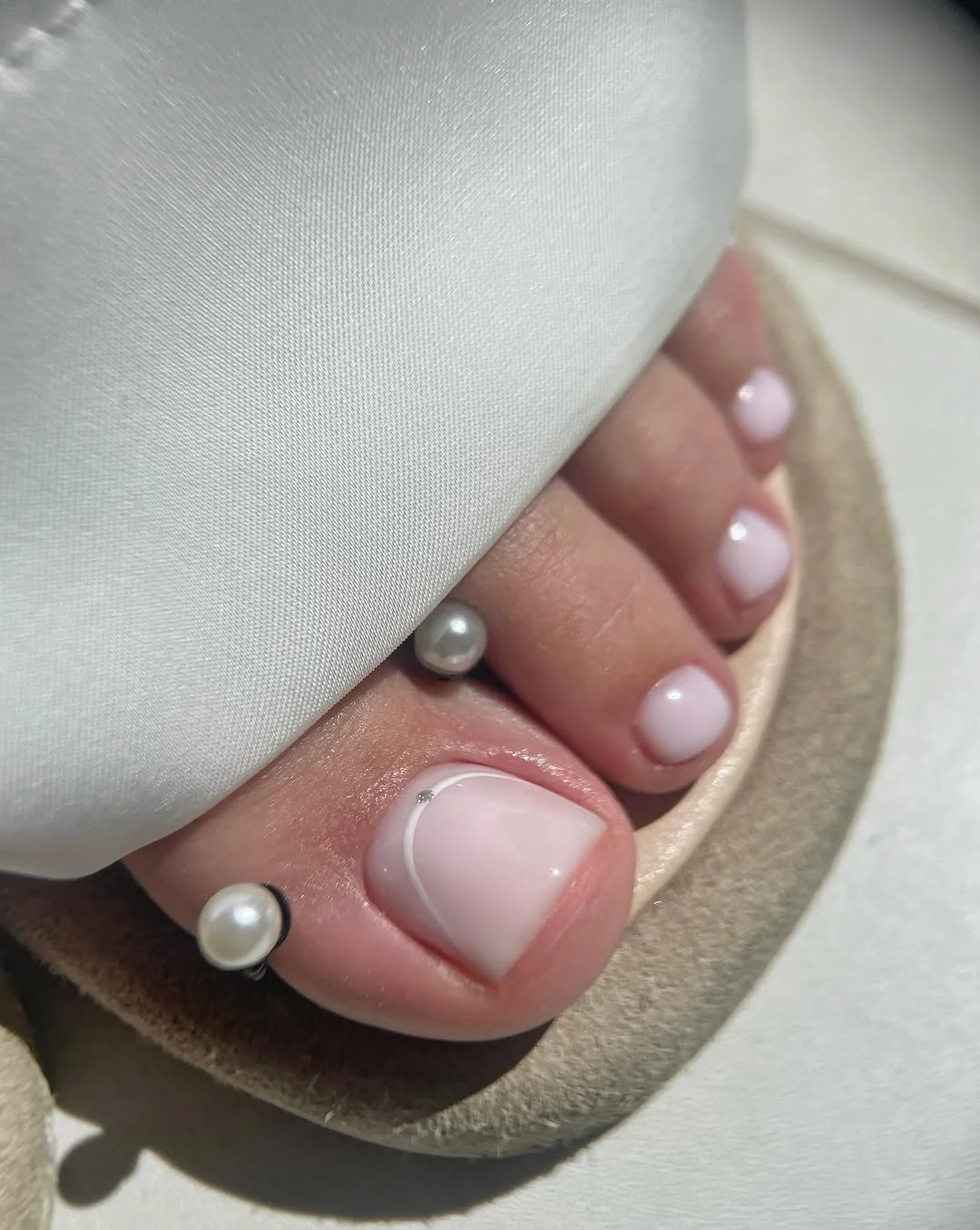 august toe nails 2026 Minimal Blush Micro French