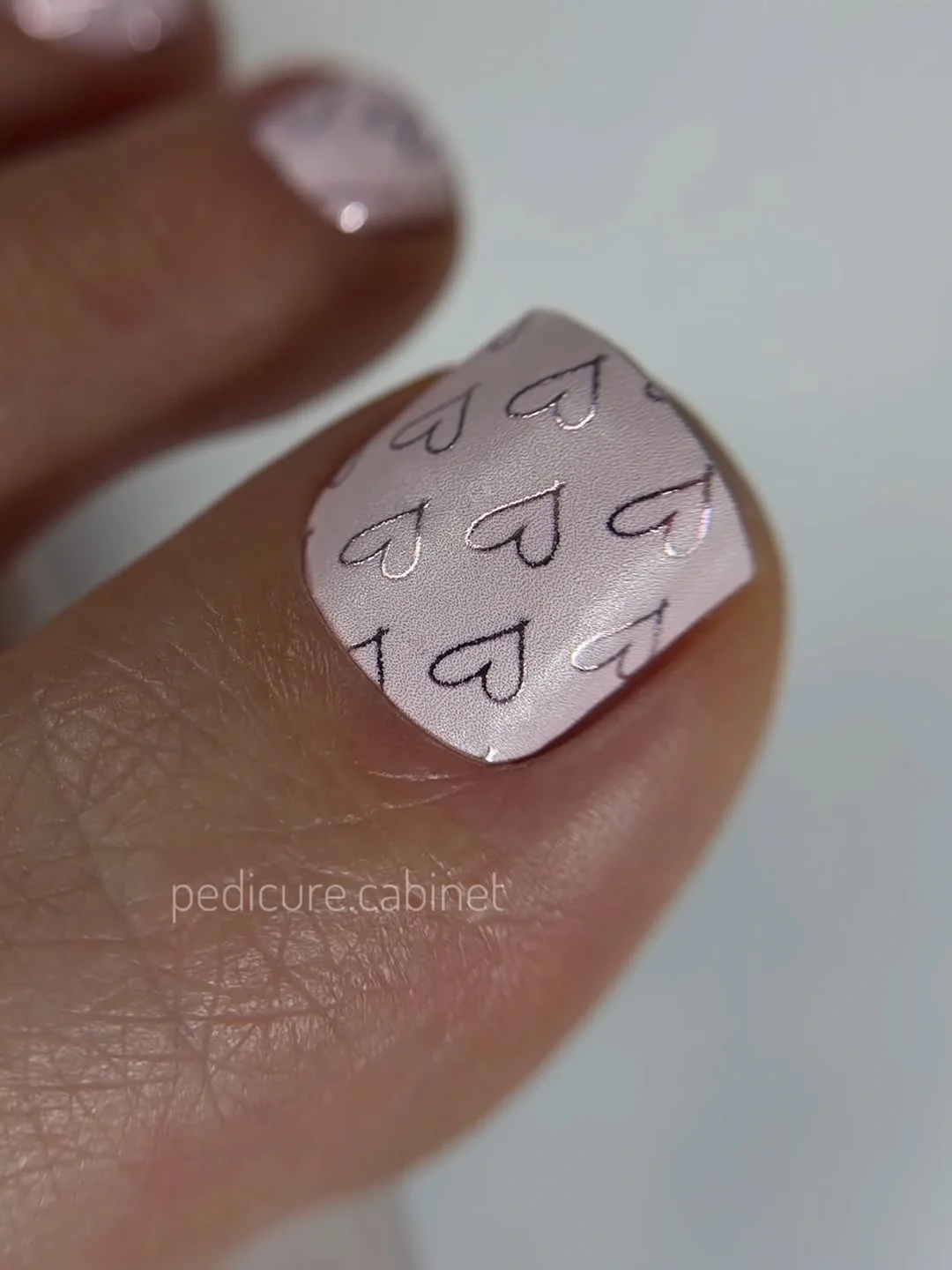 august toe nails 2026 Minimal Hearts In Blush Pink