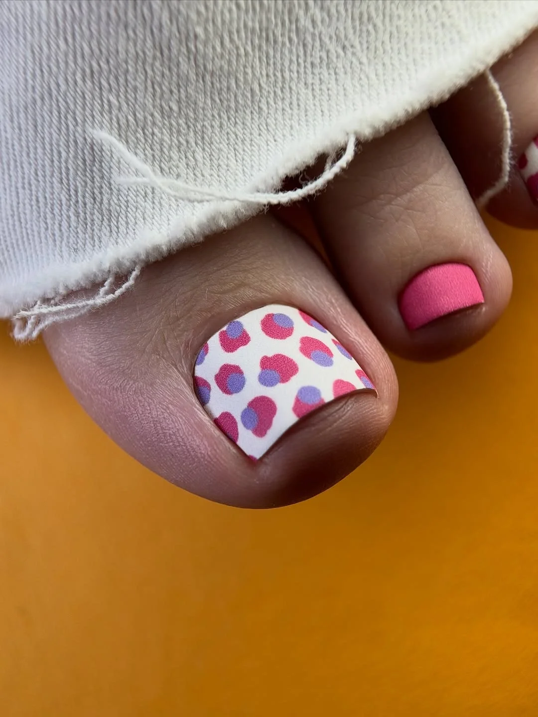 august toe nails 2026 Playful Pink Dot Pattern