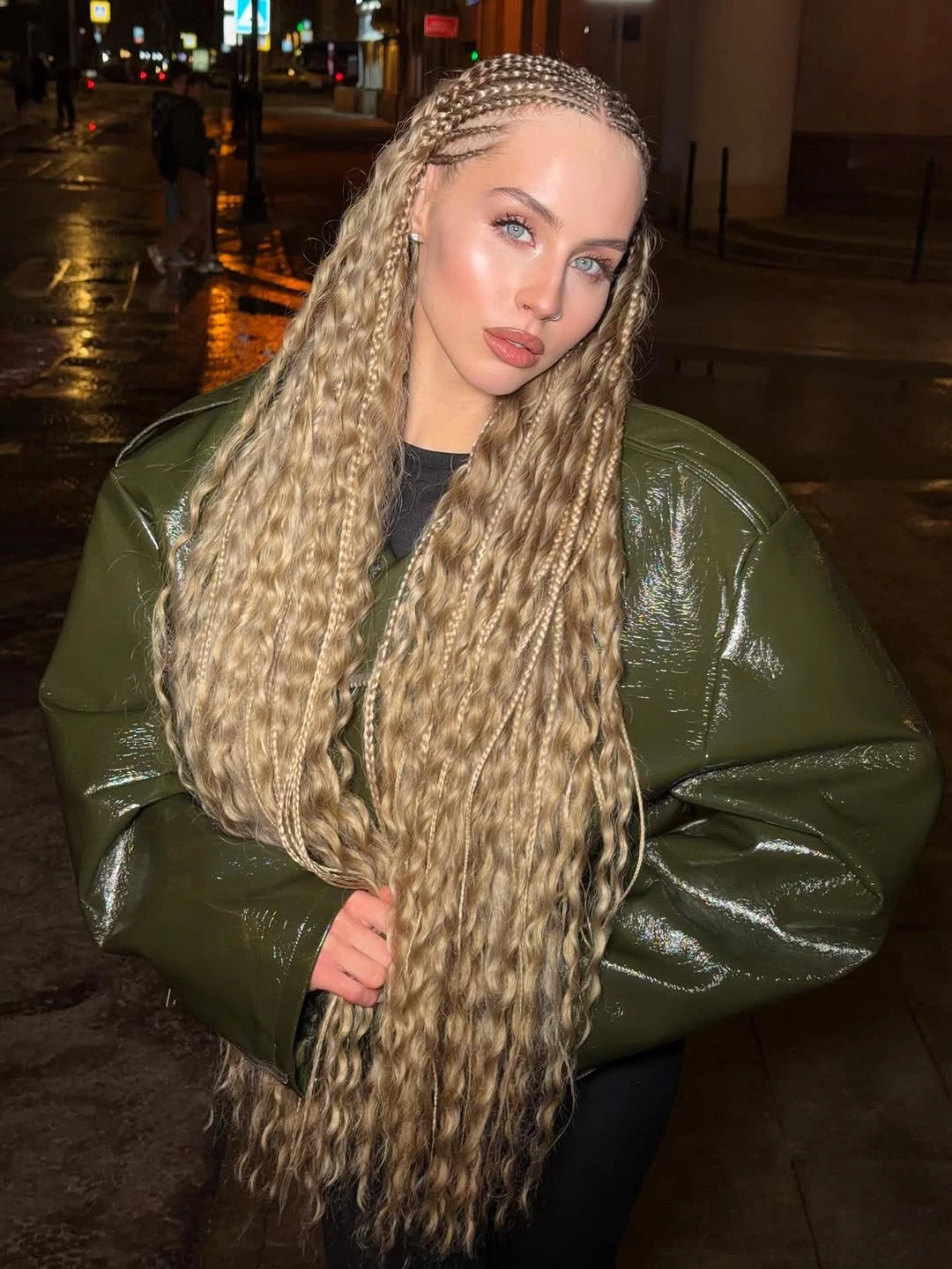 beautiful bora bora braids hairstyle Golden Braids With Rich Crimped Texture