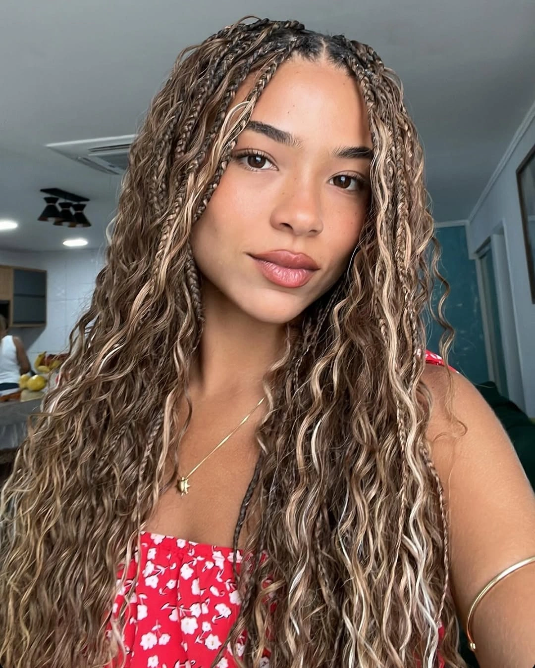 beautiful bora bora braids hairstyle Fine Accent Braids With Sunlit Dimension
