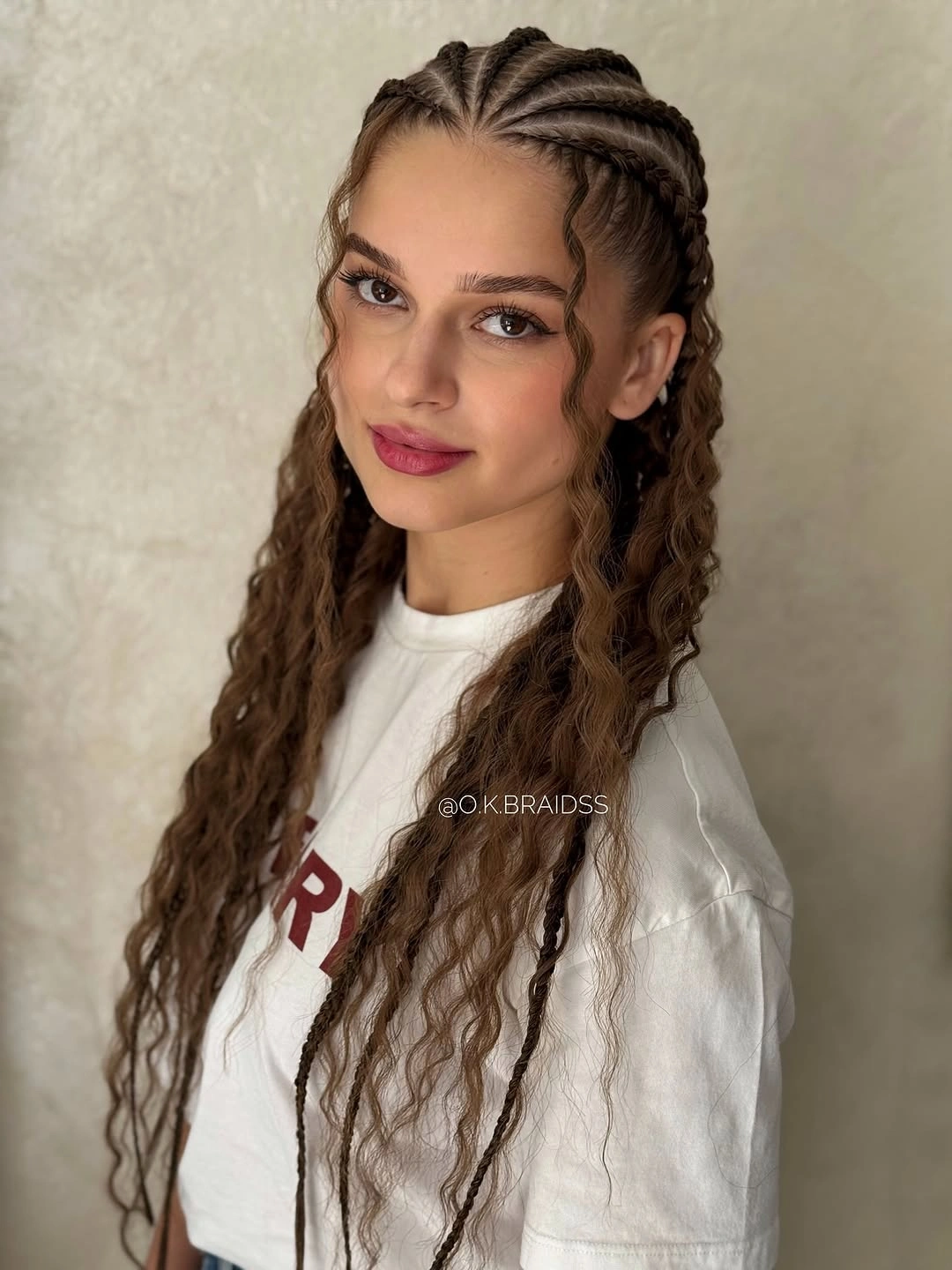 beautiful bora bora braids hairstyle Clean Feed In Braids With Soft Waves