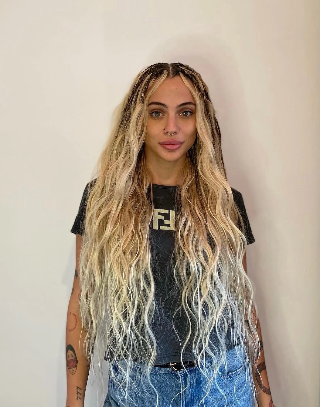 beautiful bora bora braids hairstyle Bold Blonde Braids With Boho Length