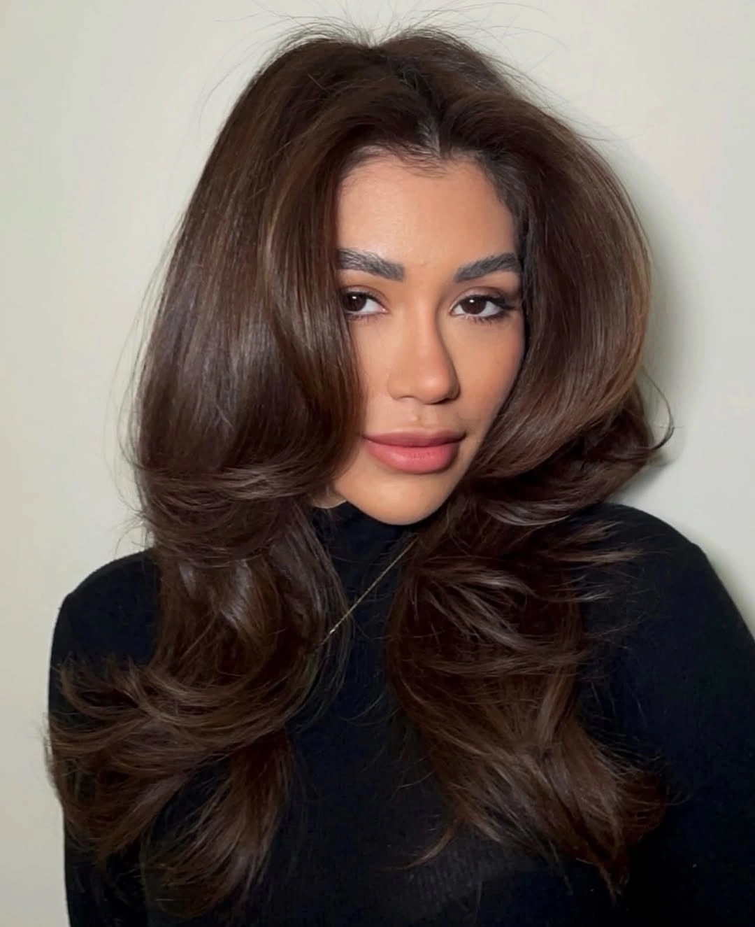 beautiful chestnut brown hair color Voluminous Dark Chestnut Layers