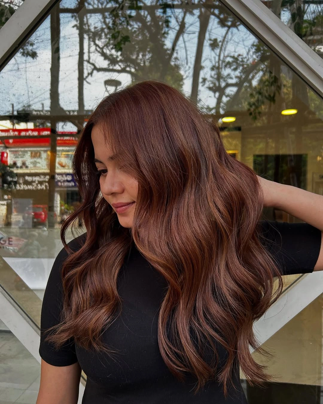 beautiful chestnut brown hair color Warm Chestnut Balayage Blend