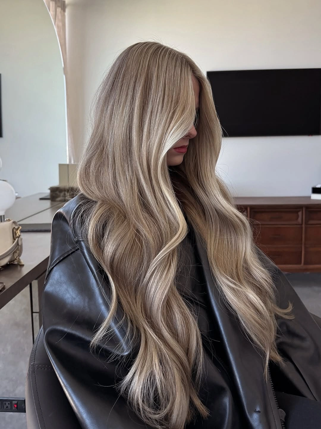 beautiful dirty blonde hair color Long Silky Layers with Smoky Beige Dimension