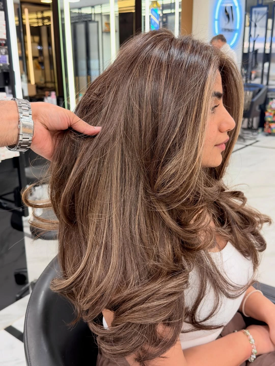beautiful fall hair colour ideas 2026 Glossy Mocha Layers with Luxury Brunette Dimension