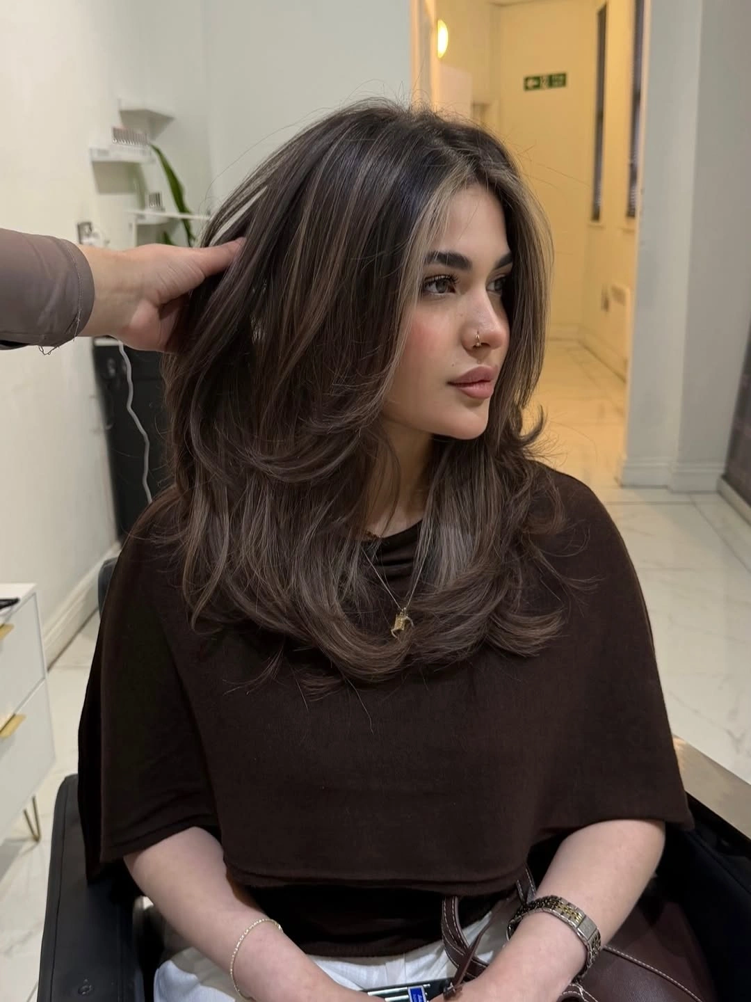 beautiful fall hair colour ideas 2026 Velvety Espresso Layers with Modern Face Frame