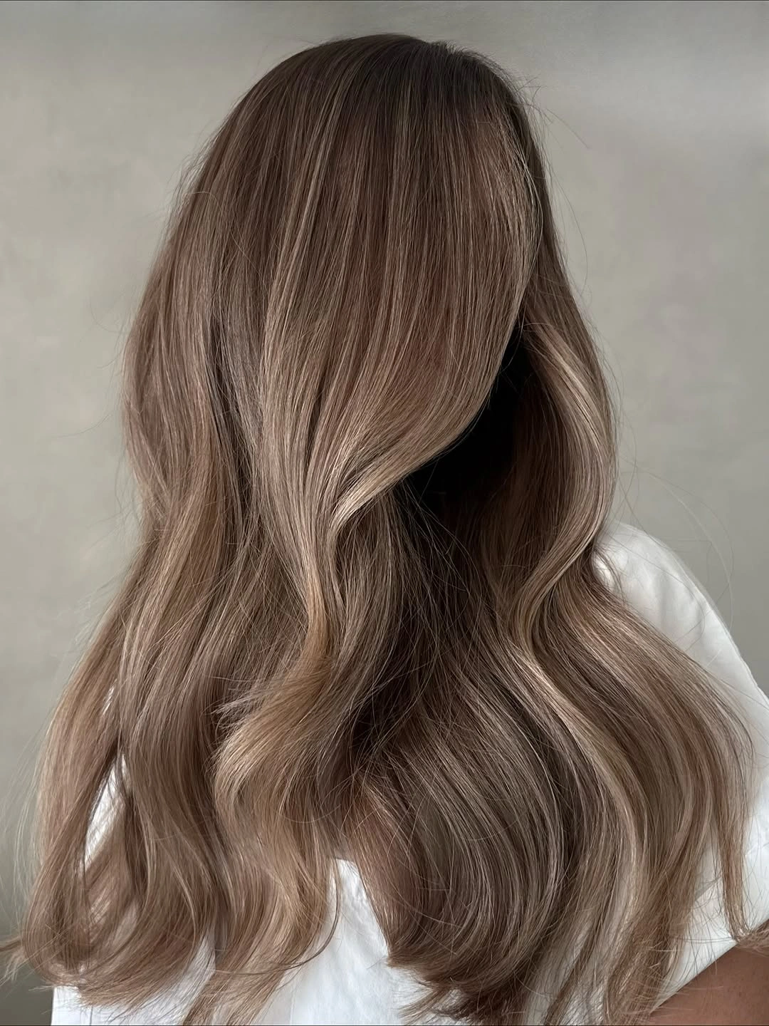 beautiful full head babylights blonde on brown hair Soft Mushroom Blonde Ribbons That Melt Into Long Brunette Hair