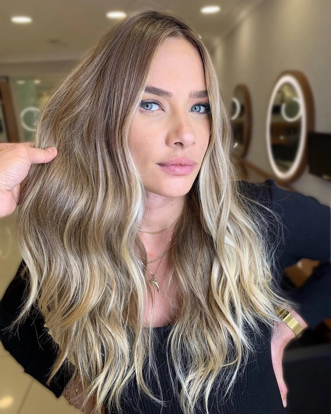 beautiful full head babylights blonde on brown hair Soft Blonde Melt for an Effortlessly Lived-In Finish