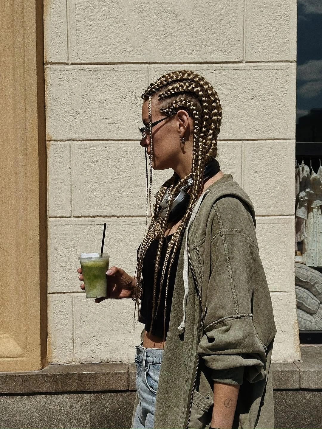 beautiful september hairstyles ideas 2026 Golden Blonde Braids with Street Style Energy