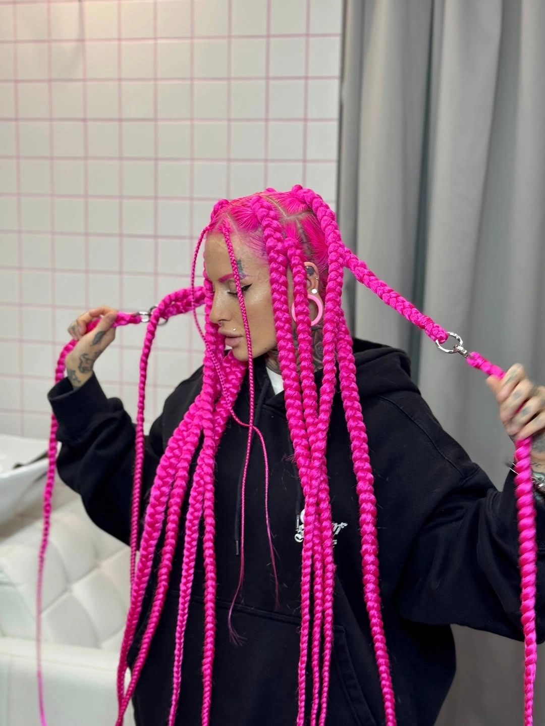 beautiful september hairstyles ideas 2026 Statement Neon Braids That Refuse to Blend In