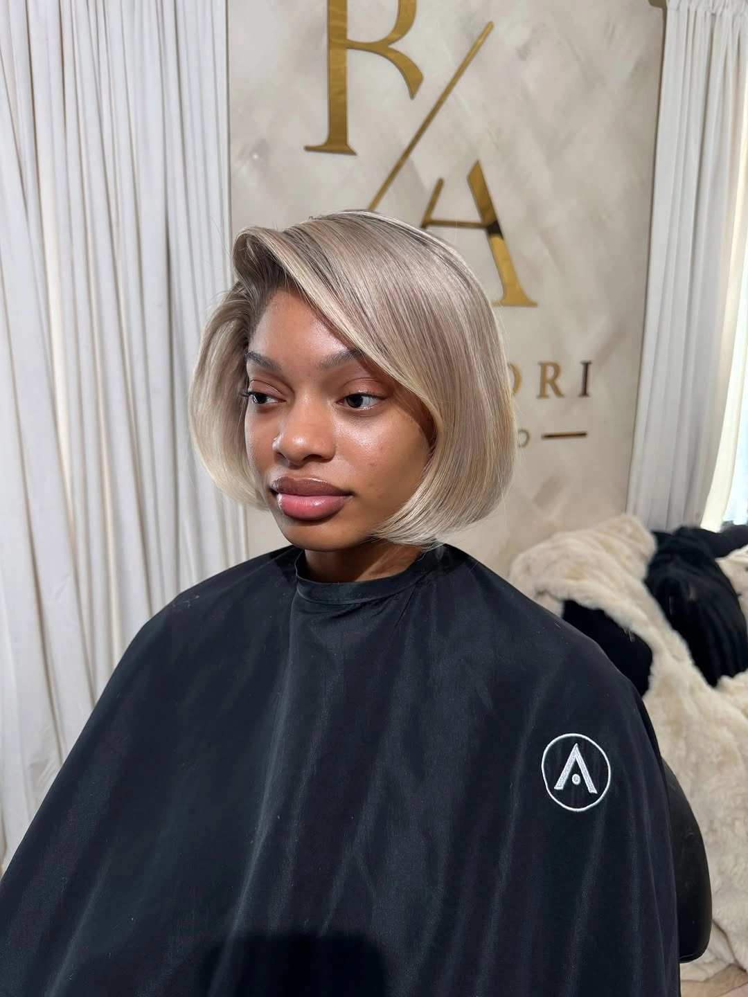 chic bob hairstyles for black women Soft Champagne Blonde Bob With Elegant Volume