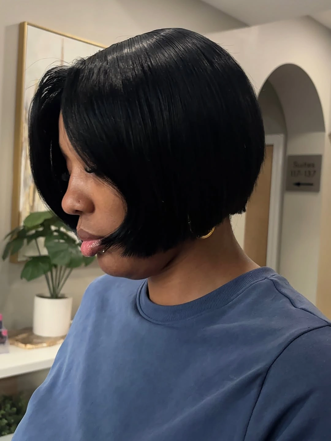 chic bob hairstyles for black women Classic Side-Part Bob With Face-Framing Movement