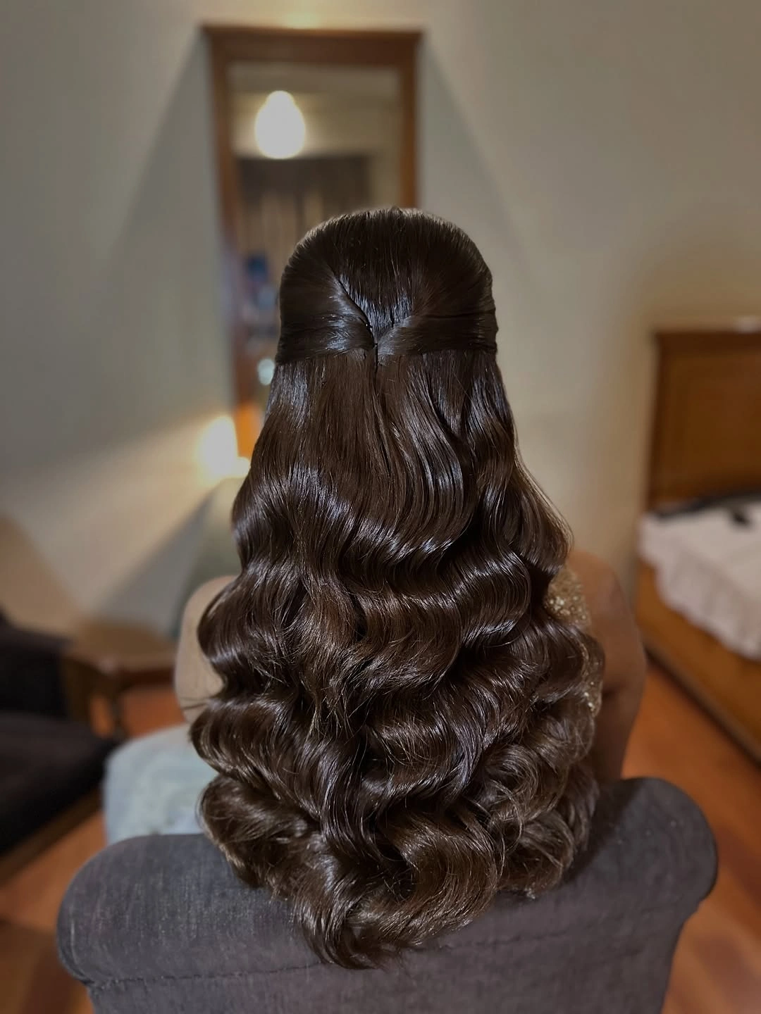 effortless body waves hairstyle Romantic Half-Up Styling That Lets the Waves Shine