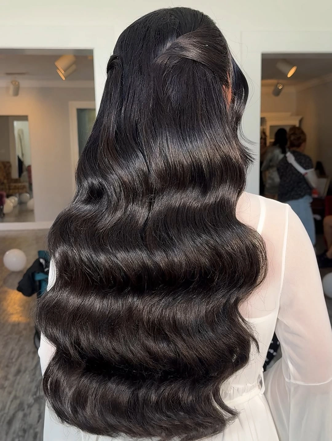 effortless body waves hairstyle Polished Half-Up Waves With Endless Shine