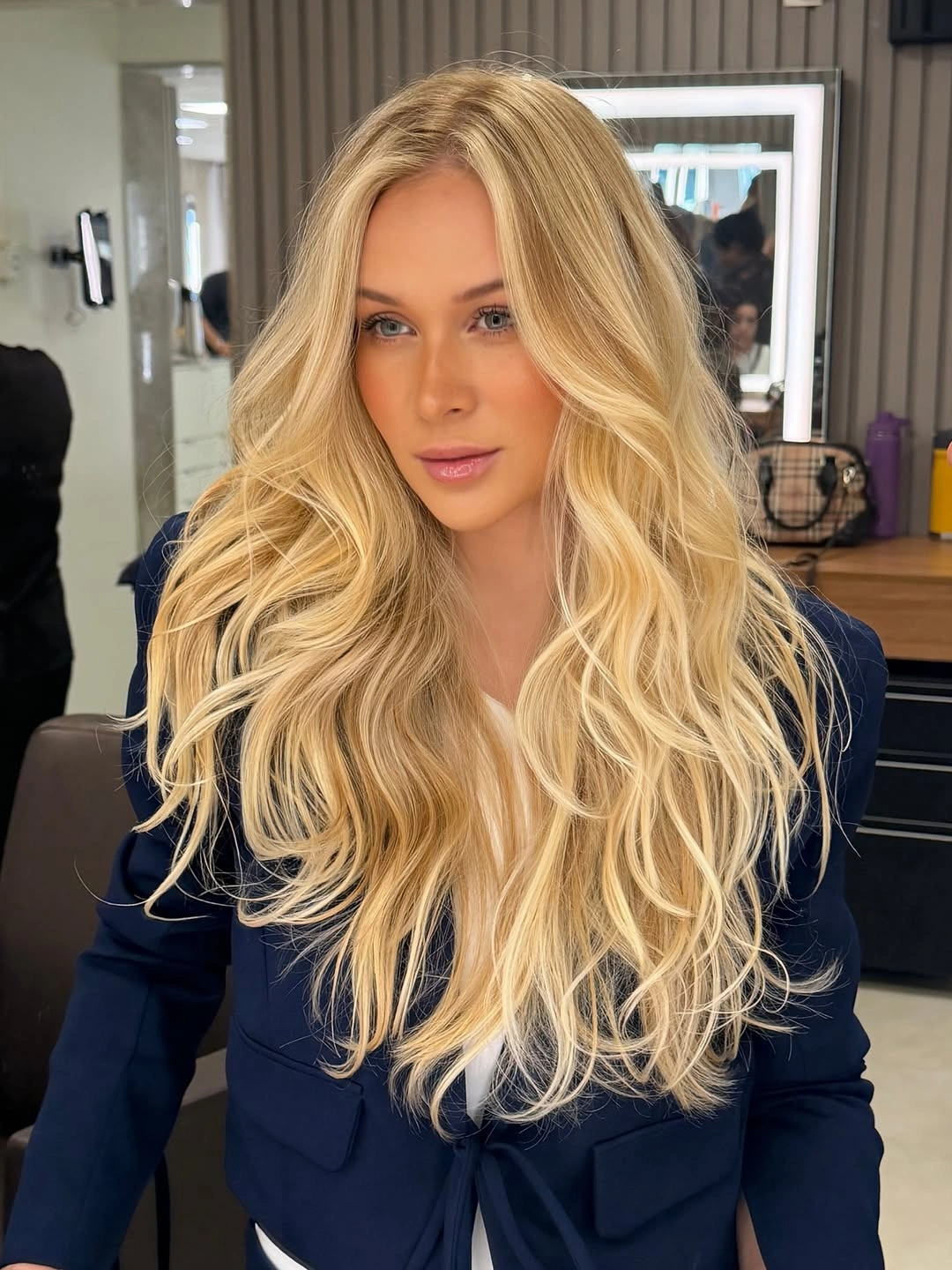 effortless heatless curls hairstyle Soft Butter Blonde With Full Flowing Waves