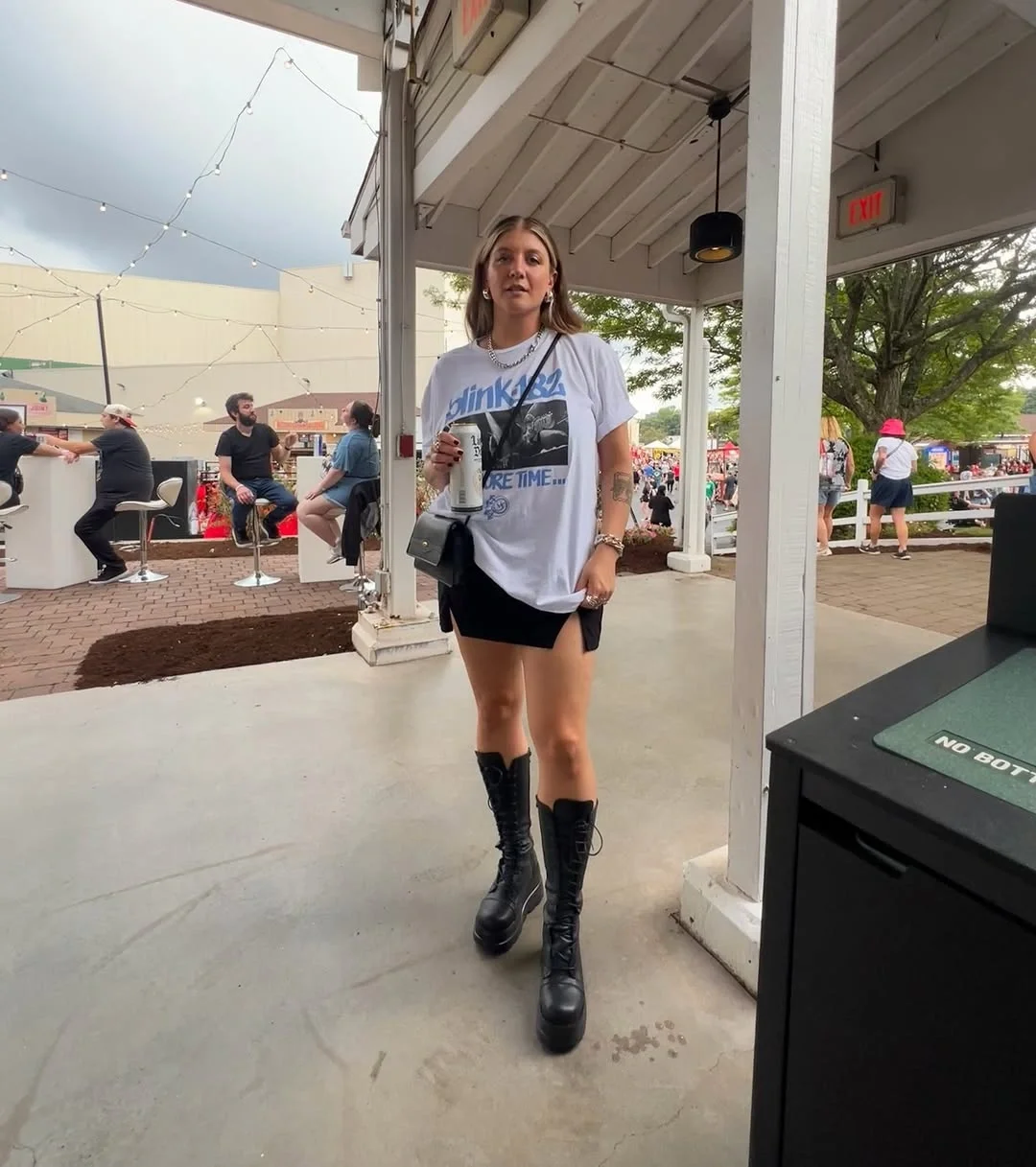 fall concert outfits 2026 Oversized Band Tee And Combat Boots Energy