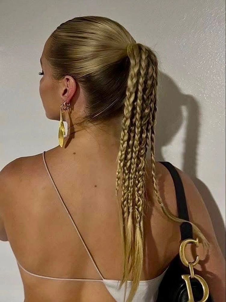 fall hairstyles 2026 Sleek Ponytail With Hidden Mini Braids