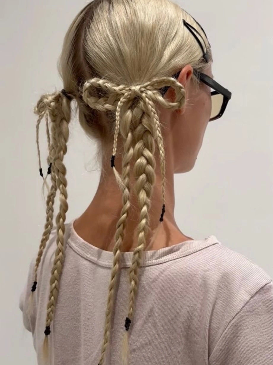 fall hairstyles 2026 Playful Braided Bow Details
