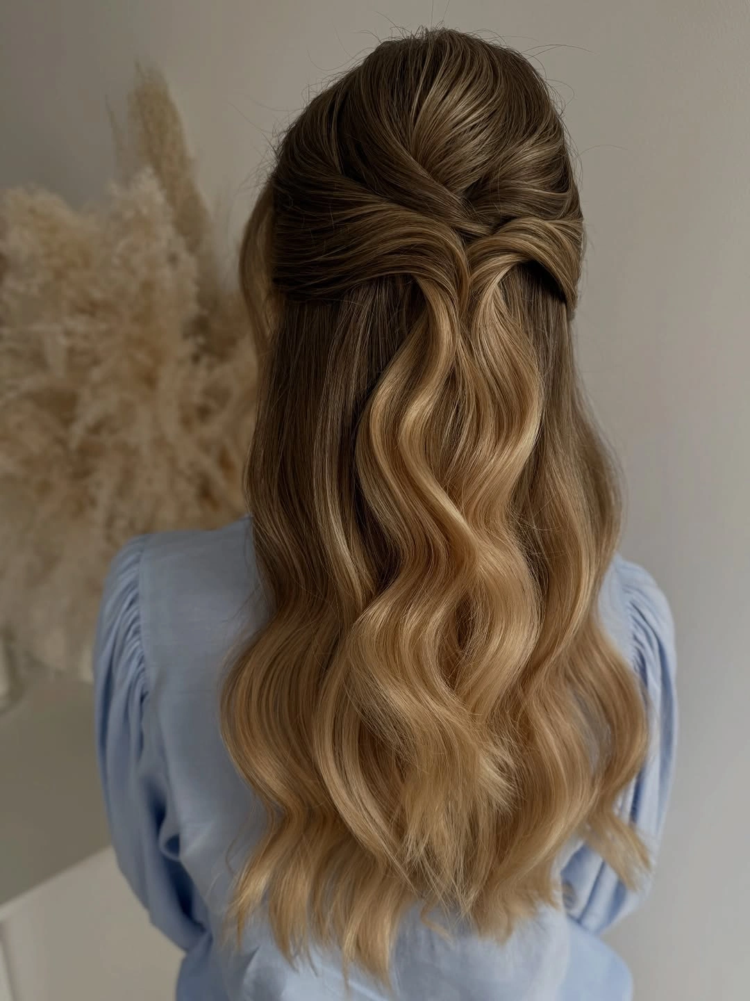 fall hairstyles for long hair 2026 Classic Twisted Half Up With Soft Waves