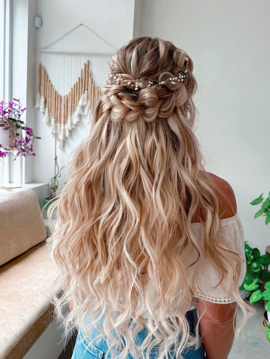 fall hairstyles for long hair 2026 Romantic Half-Up Braided Twist With Soft Texture