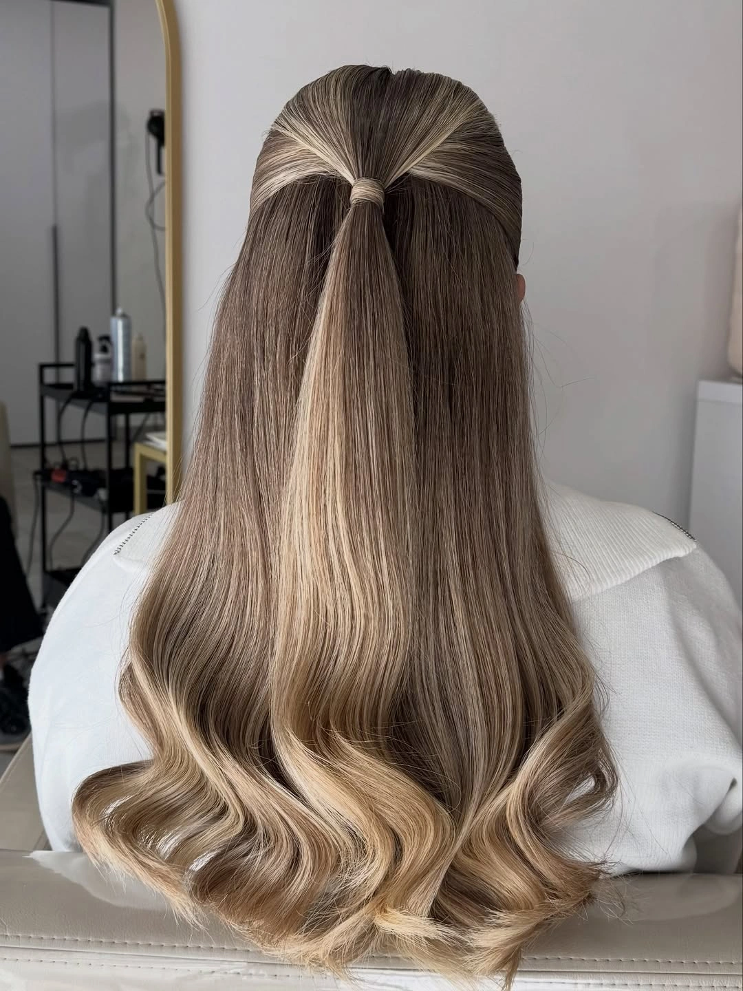 fall hairstyles for long hair 2026 Sleek Half Up Style With Soft Gloss