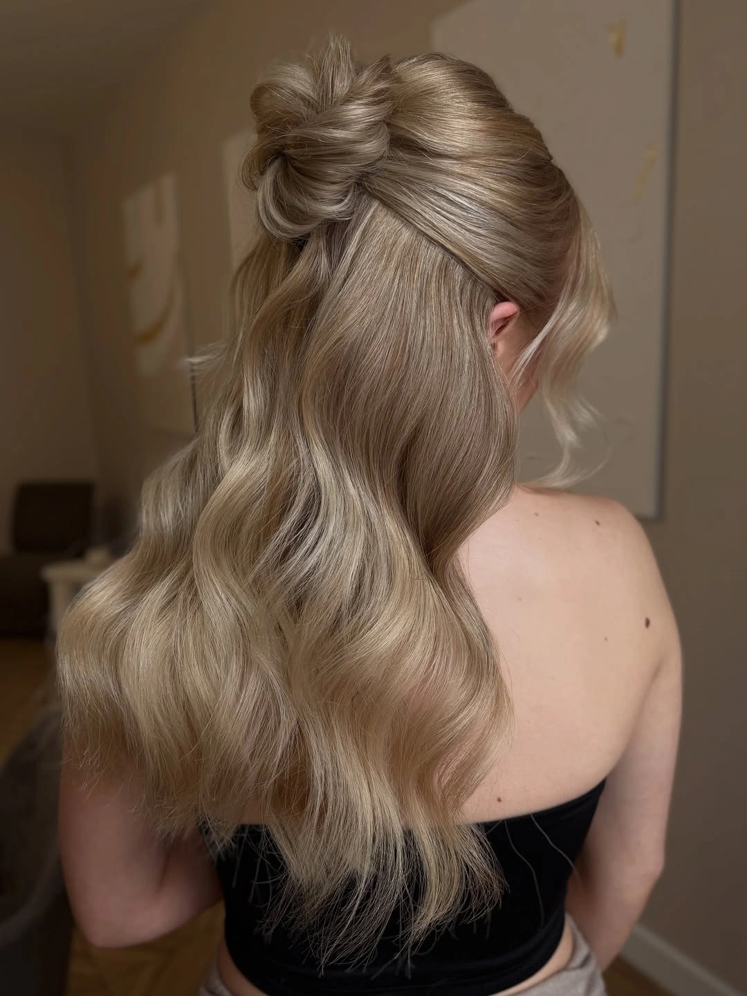 fall hairstyles for long hair 2026 Elegant Bow Half Up Waves