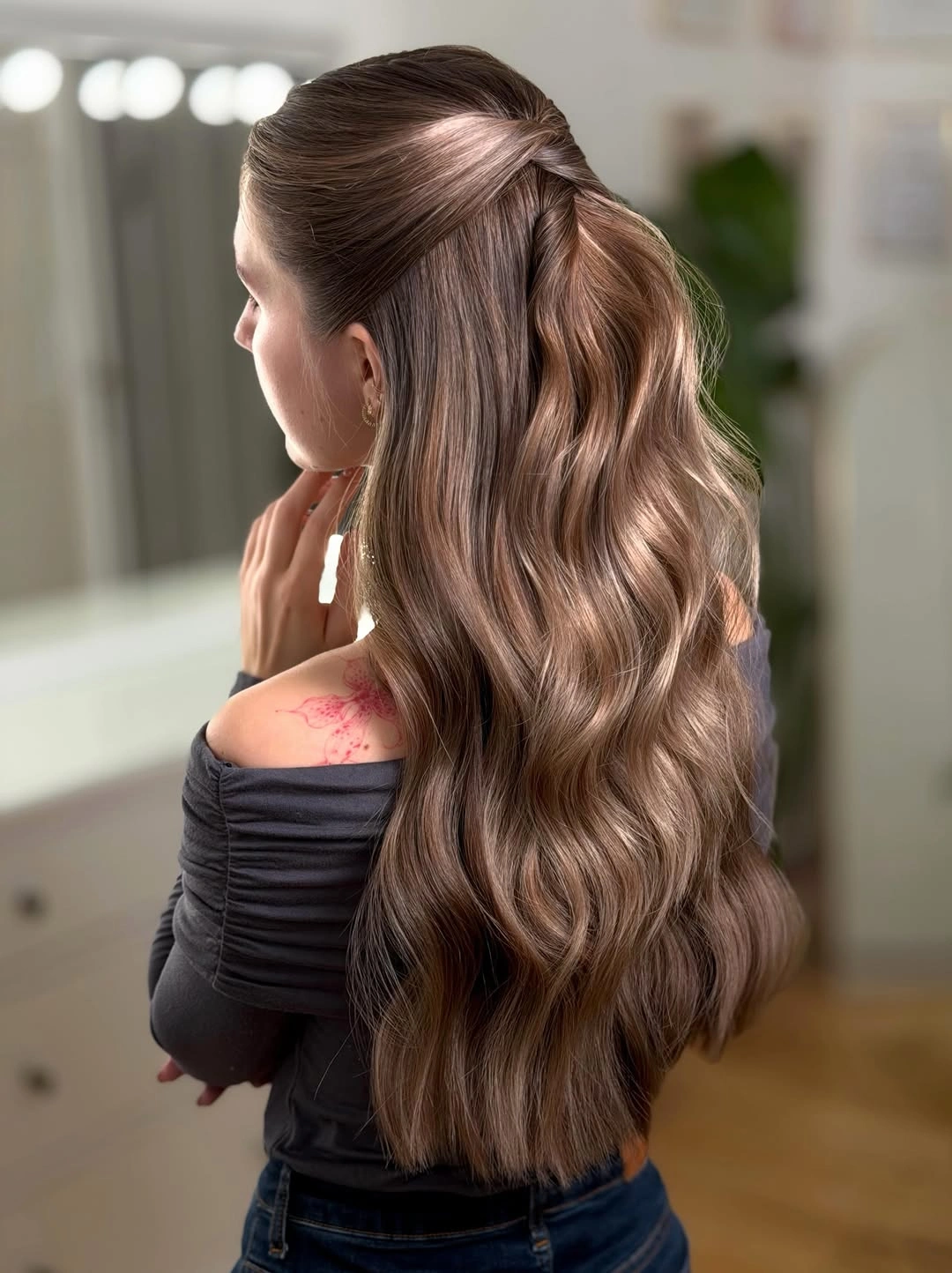 fall hairstyles for office 2026 Soft Half Up Waves With Everyday Elegance