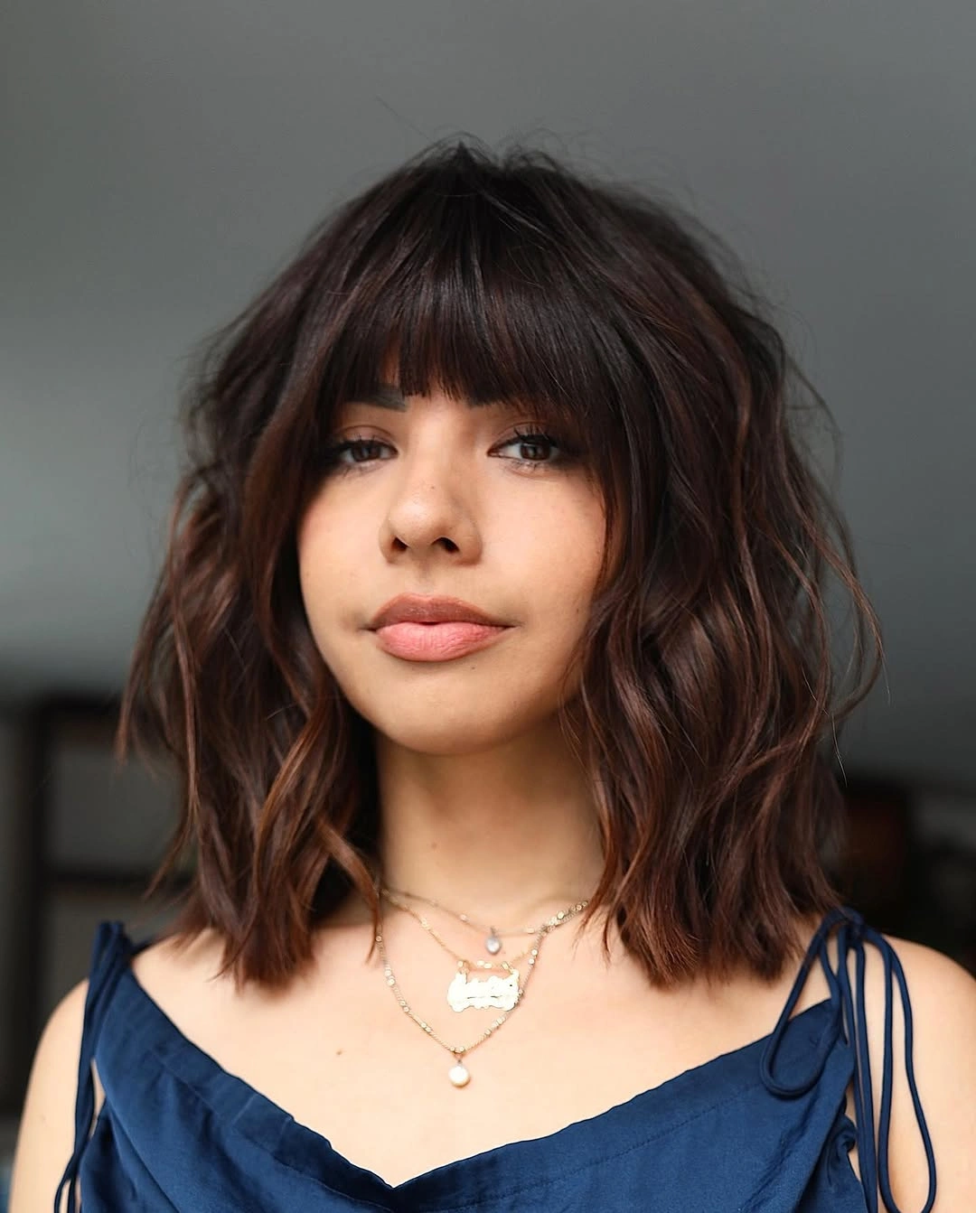 fall hairstyles for short hair 2026 Soft Textured Bob With Wispy Fringe