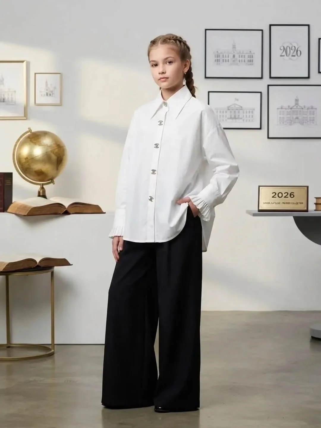 fall outfits wide leg trousers 2026 Relaxed White Shirt With Wide-Leg Trousers For Everyday Confidence
