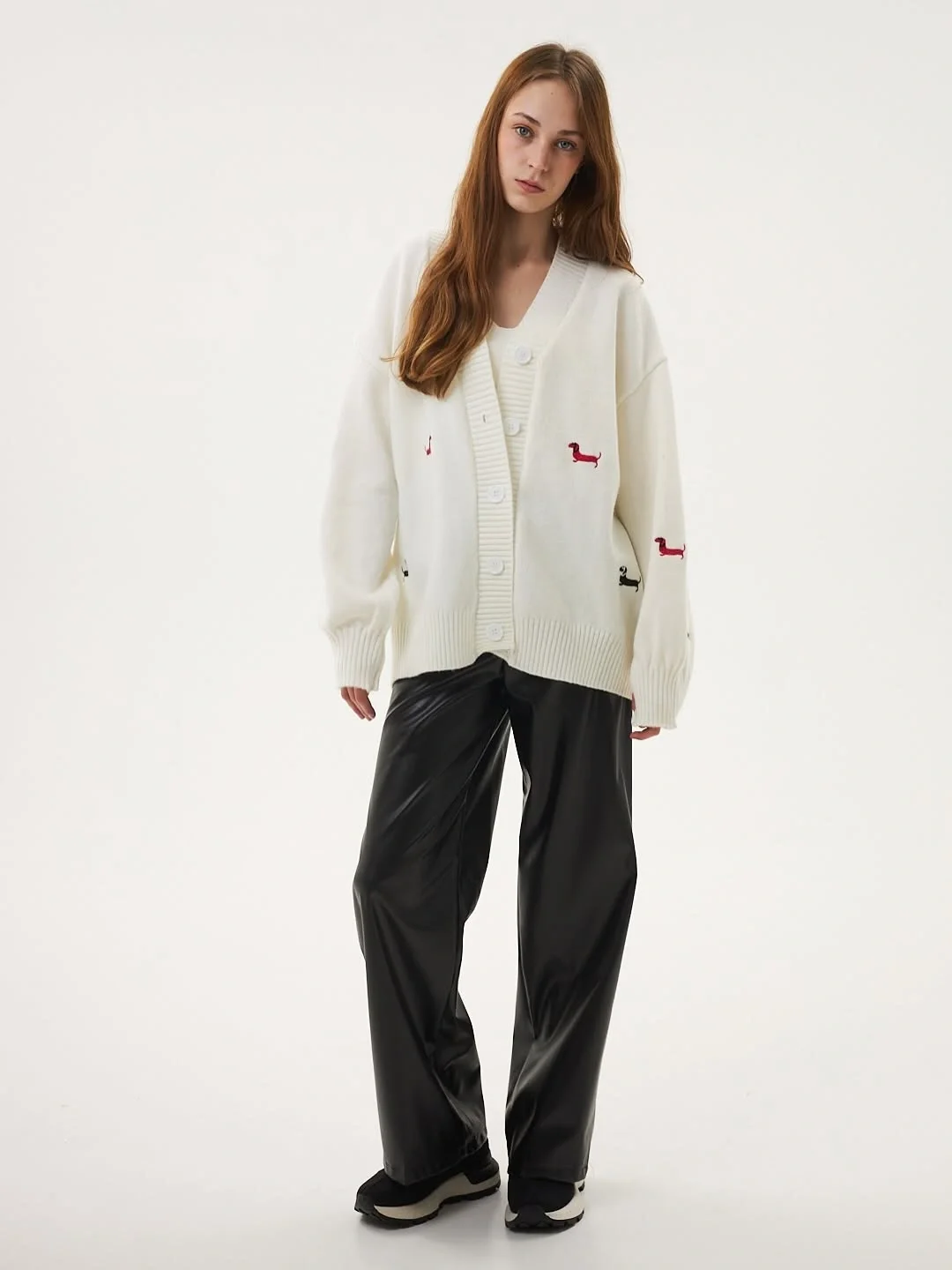 fall outfits wide leg trousers 2026 Cozy Cardigan Layers With Modern Black Trousers