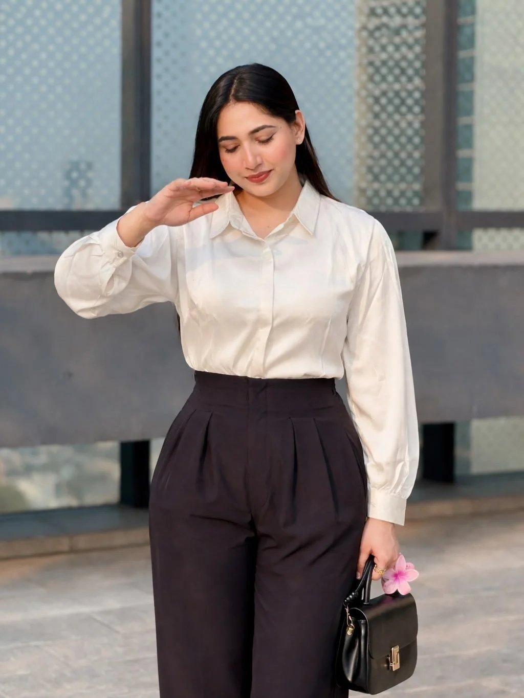fall outfits wide leg trousers 2026 Classic Pleated Trousers with a Crisp White Shirt