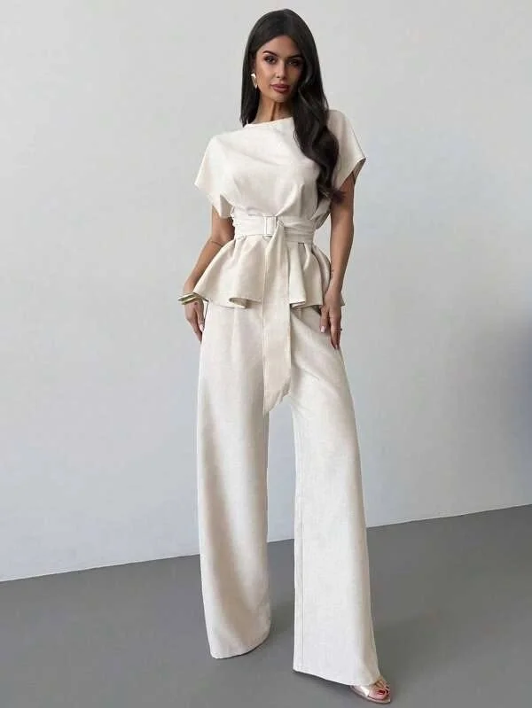 fall outfits wide leg trousers 2026 Soft Monochrome Wide-Leg Elegance